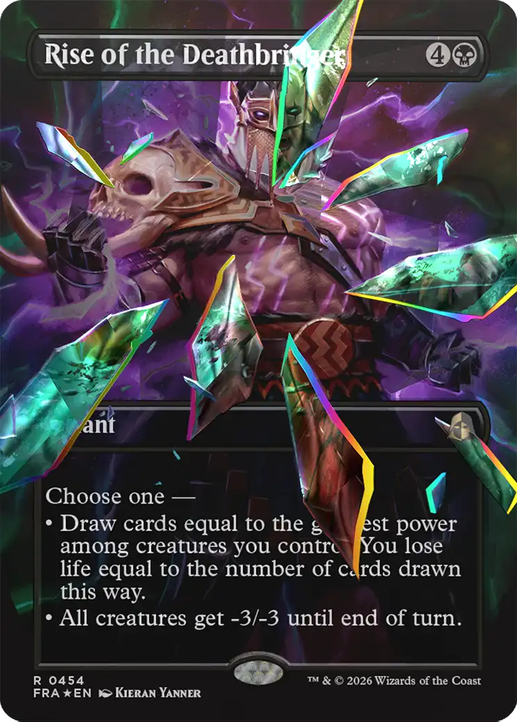 Rise of the Deathbringer (Borderless) (Facet Foil) [Reality Fracture]