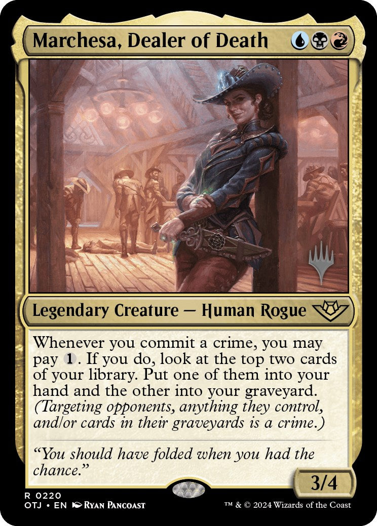 Marchesa, Dealer of Death (Promo Pack) [Outlaws of Thunder Junction Promos]