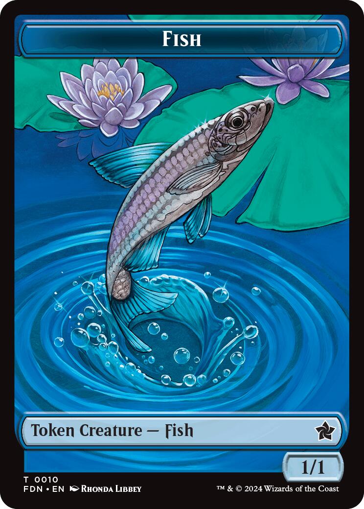 Faerie // Fish Doubled-Sided Token [Foundations Tokens]