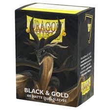 Dragon Shield Sleeve: Matte Dual - Black & Gold 100ct