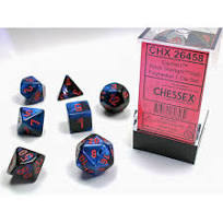 Chessex - Polyhedral 7-Die Set Gemini Black-Starlight/Red