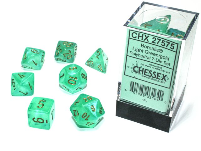 Borealis Luminary Polyhedral 7-Dice Set