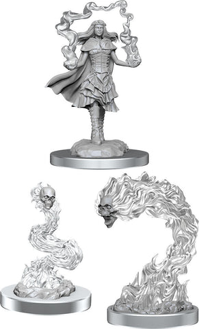 D&D Nolzur's Marvelous Unpainted Minis: Dark Spellcaster & Flameskulls