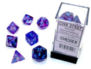Chessex - Polyhedral 7-Die Set - Nebula Nocturnal/Blue GLOW IN THE DARK!