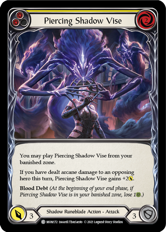 Piercing Shadow Vise (Yellow) (Rainbow Foil) [MON172-RF] 1st Edition Rainbow Foil