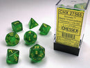 Chessex - Polyhedral 7-Die Set - Maple Green/Yellow Borrealis