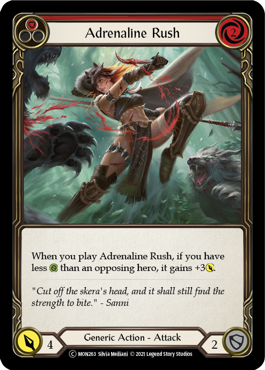 Adrenaline Rush (Red) (Rainbow Foil) [U-MON263-RF] Unlimited Edition Rainbow Foil