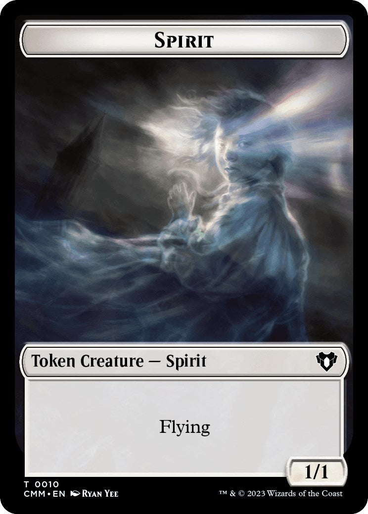 Spirit (0010) // Cat (0005) Double-Sided Token [Commander Masters Tokens]