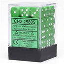 Chessex - Opaque 12mm d6 (36 Dice) Green/white