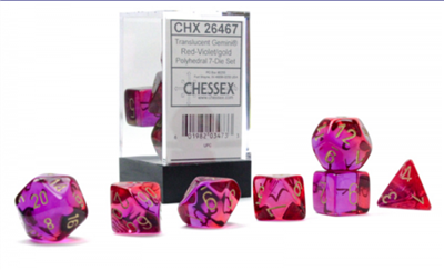 Chessex - Polyhedral 7-Die Set - Red+Violet/Gold