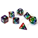Dice Set - Rainbow Transparent Layered Resin