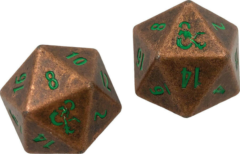 heavy metal d20 D&D dice set