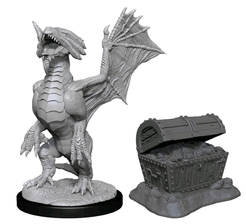 D&D Nolzur's Miniatures - Bronze Dragon Wyrmling & Pile of Sea Found Treasure