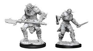 D&D Nolzurs Miniatures - Bugbear Barbarian Male and Bugbear Rogue Female