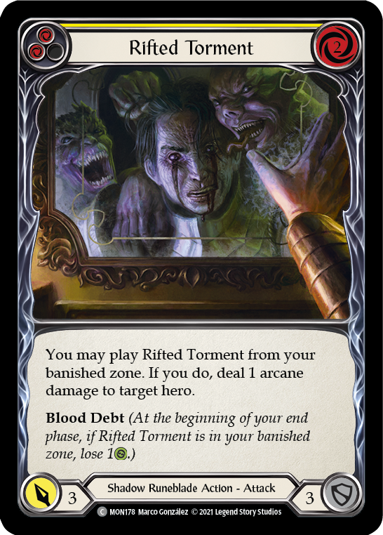 Rifted Torment (Yellow) (Rainbow Foil) [MON178-RF] 1st Edition Rainbow Foil