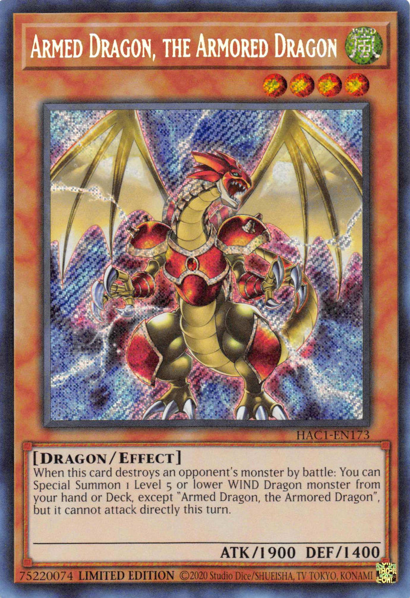 Armed Dragon, the Armored Dragon [HAC1-EN173] Secret Rare