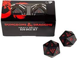 heavy metal d20 D&D dice set