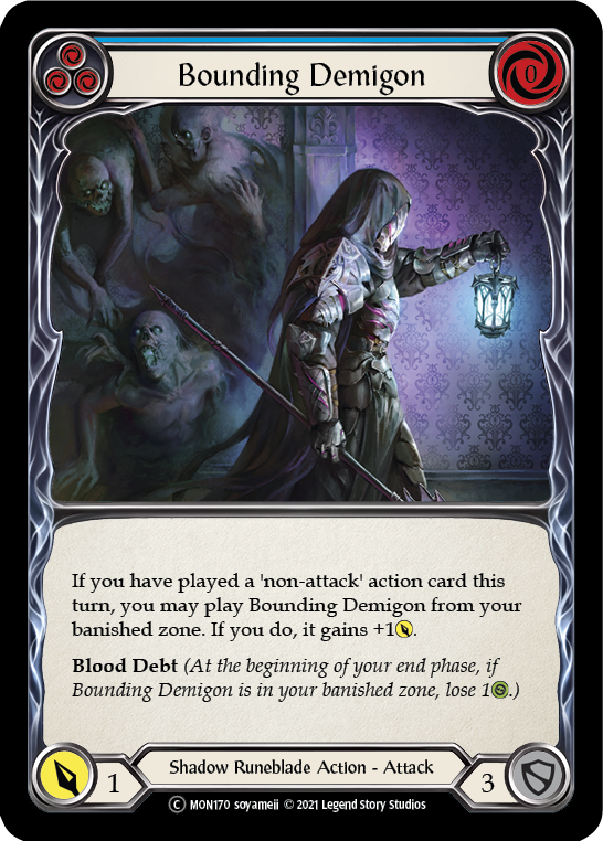 Bounding Demigon (Blue) (Rainbow Foil) [U-MON170-RF] Unlimited Edition Rainbow Foil