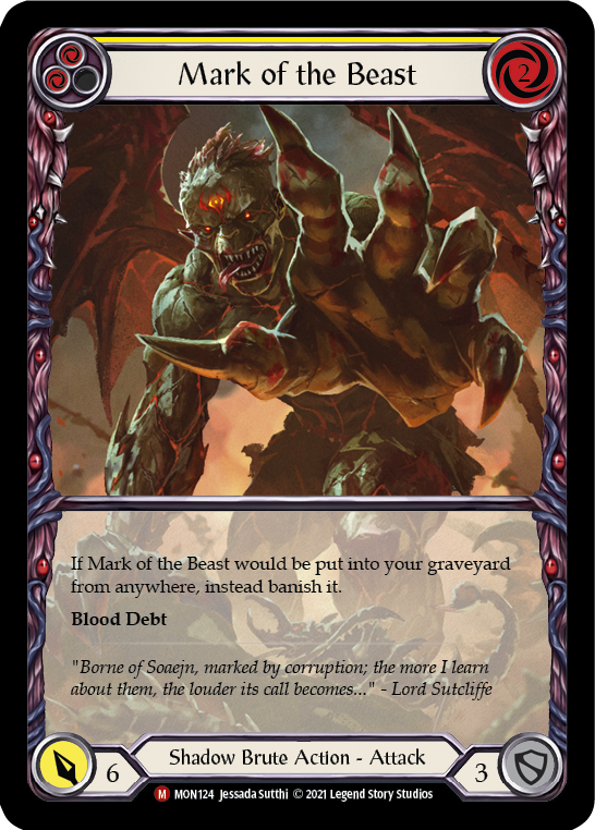 Mark of the Beast (Extended Art Rainbow Foil) [MON124-EA] 1st Edition Rainbow Foil