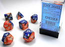 Chessex - Gemini Blue-Orange w/white Classic Polyhedral 7-Di