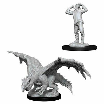 D&D Nolzur's Miniatures - Green Dragon Wyrmling & Afflicted Elf