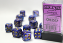 Chessex - Signature 16mm d6 (12 Dice) Lustrous Purple/gold