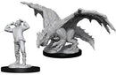 D&D Miniature Figures - Green Dragon Wyrmling & Afflicted Elf (Primed)